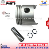 13011-22011 PISTONS PINS & RING SET FOR TOYOTA 3K COROLLA LITE ACE PUBLICA 1.2L