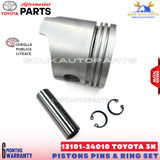 13011-22011 PISTONS PINS & RING SET FOR TOYOTA 3K COROLLA LITE ACE PUBLICA 1.2L