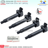 90919-02259 Genuine Toyota IGNITION COIL SET OF 4 Pcs 9091902259 OEM For LAND CRUISER CROWN MAJESTA