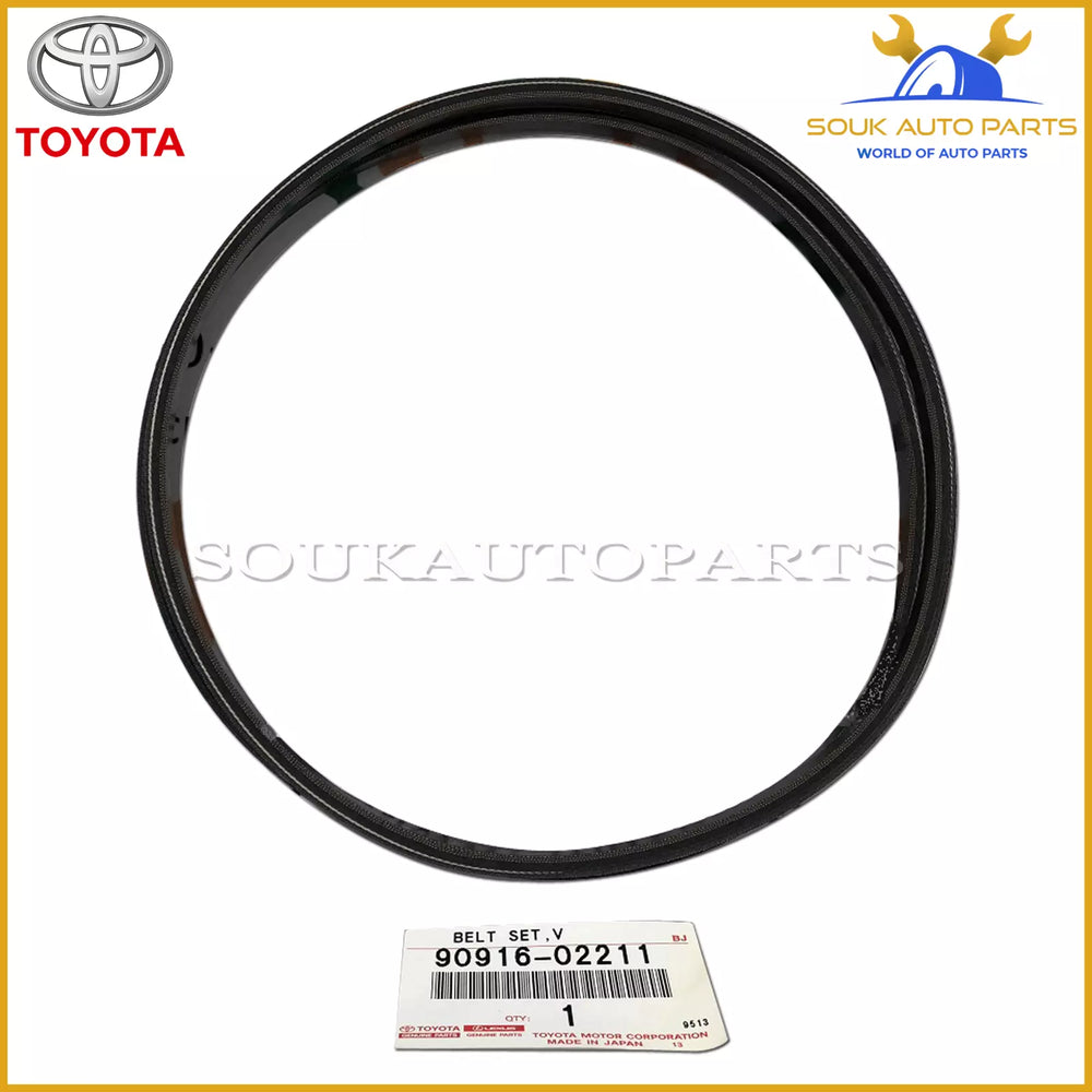 90916-02211 Genuine Toyota V-BELT (FOR FAN & ALTERNATOR) 9091602211 OEM