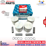 13011-22011 PISTONS PINS & RING SET FOR TOYOTA 3K COROLLA LITE ACE PUBLICA 1.2L