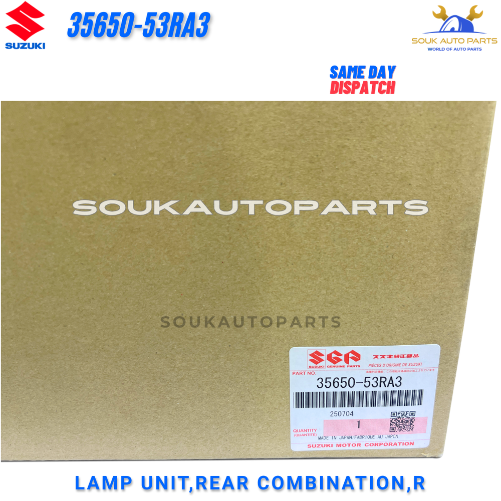 35650-53RA3 Genuine Suzuki LAMP UNIT, REAR COMBINATION, RH 3565053RA3 OEM SWIFT