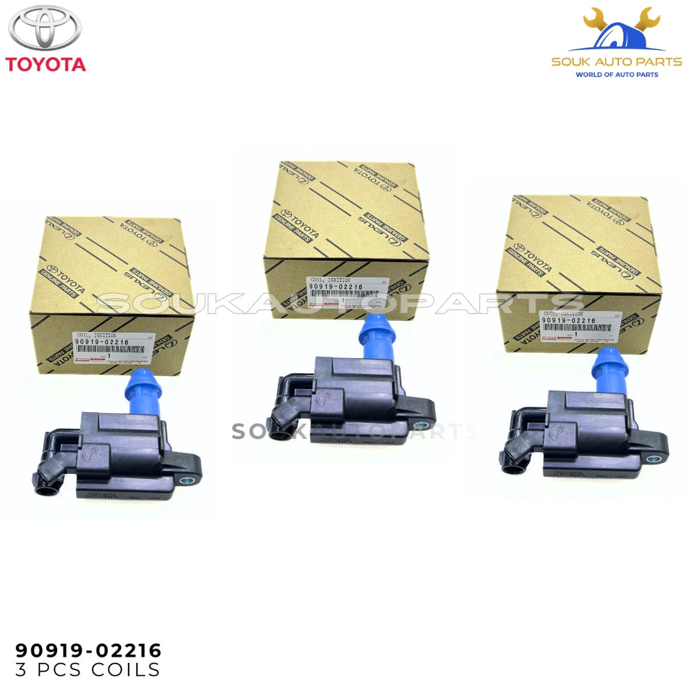 3x Genuine Toyota Lexus 1JZ 2JZ GE GTE VVT-i Ignition Coil Set 90919-02216 Supra