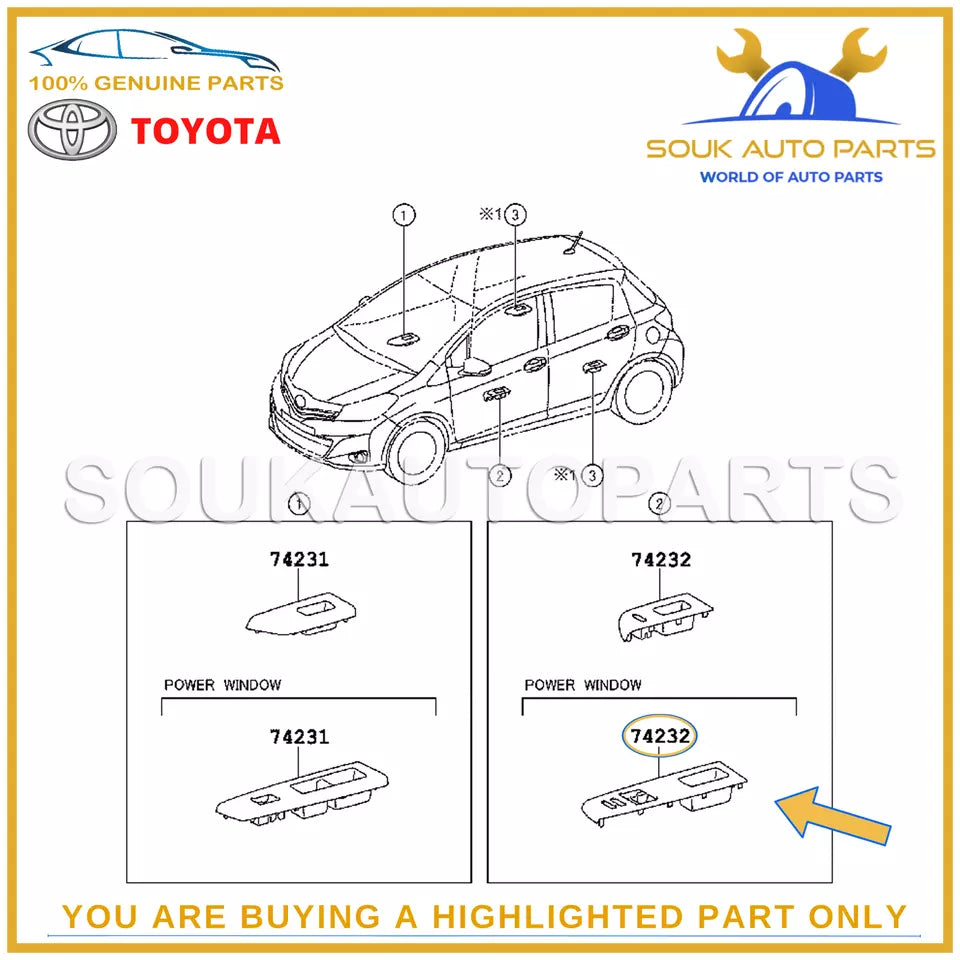 74232-52550-C0 Toyota PANEL, FR ARMREST BASE, UPPER LH 7423252550C0 Genuine OEM