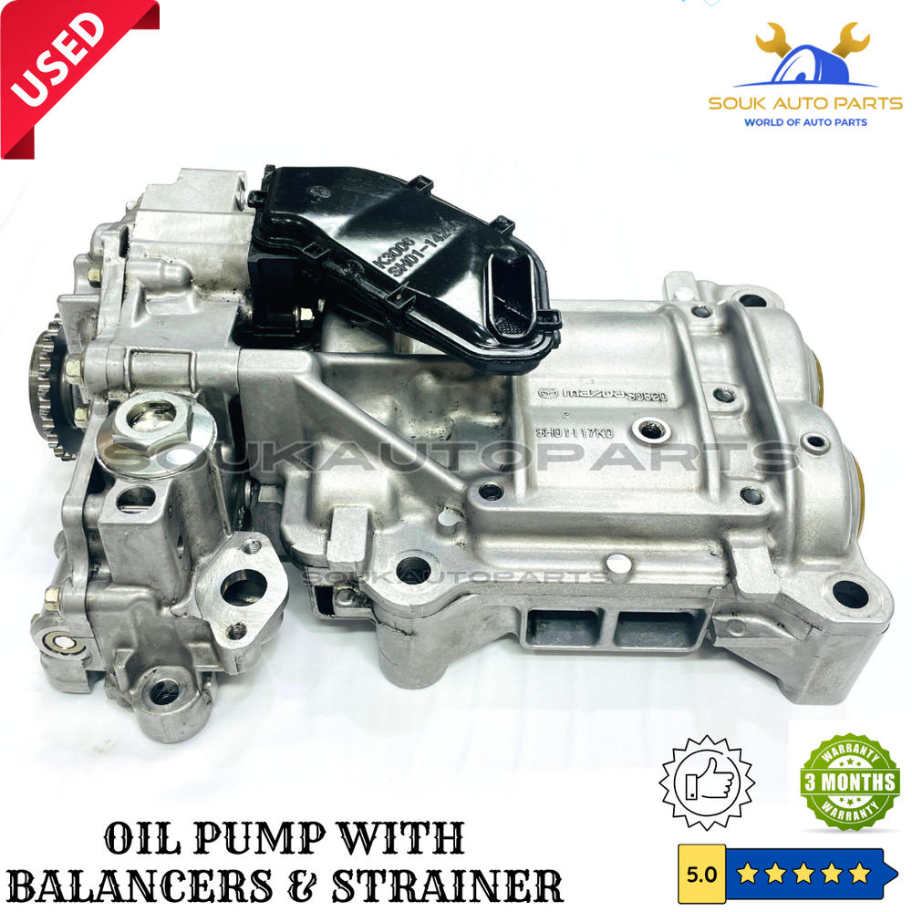 SH01117K0 OIL PUMP WITH BALANCER AXLES &amp; STRAINER MAZDA SH01 SHY1 For MAZDA