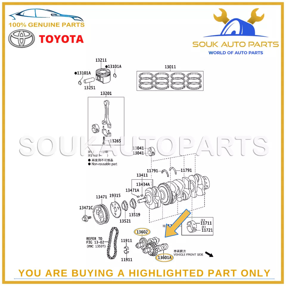 13601-28021 13602-28020 Genuine Toyota BALANCE SHAFT SET 2AZ-FE NO.1 &amp; NO.2 2.4L