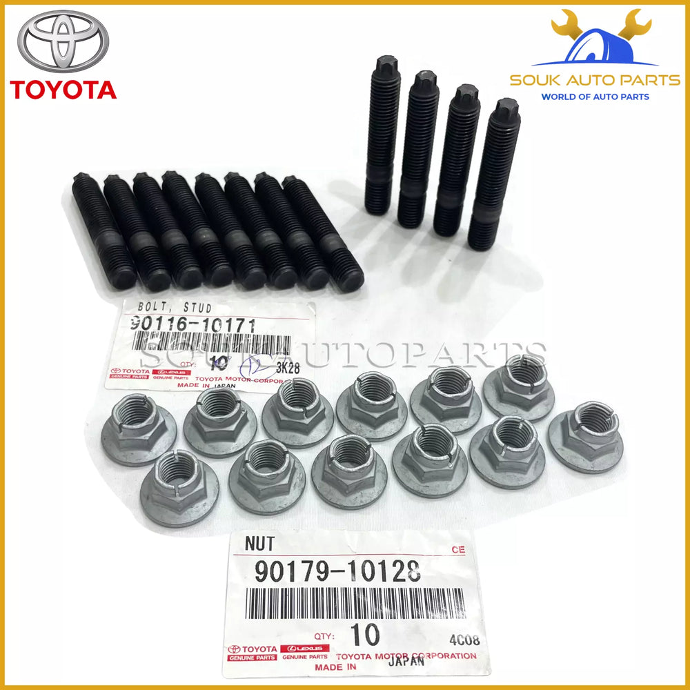90116-10171 - 90179-10128 Genuine Toyota EXHAUST MANIFOLD NUT BOLT(STUD) SET
