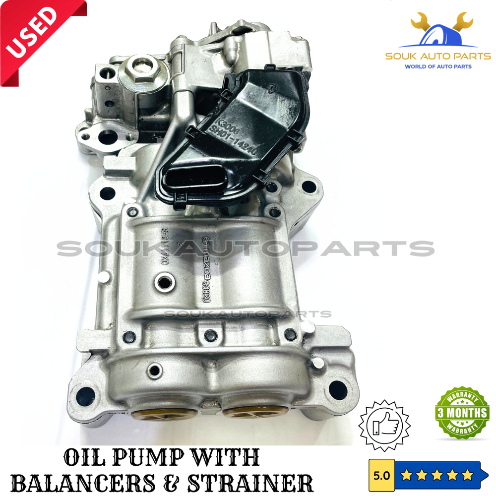 SH01117K0 OIL PUMP WITH BALANCER AXLES &amp; STRAINER MAZDA SH01 SHY1 For MAZDA