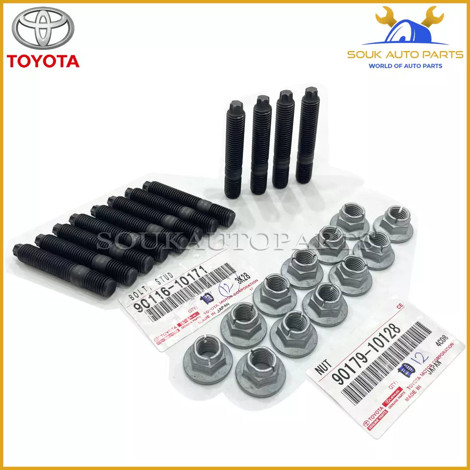 90116-10171 - 90179-10128 Genuine Toyota EXHAUST MANIFOLD NUT BOLT(STUD) SET