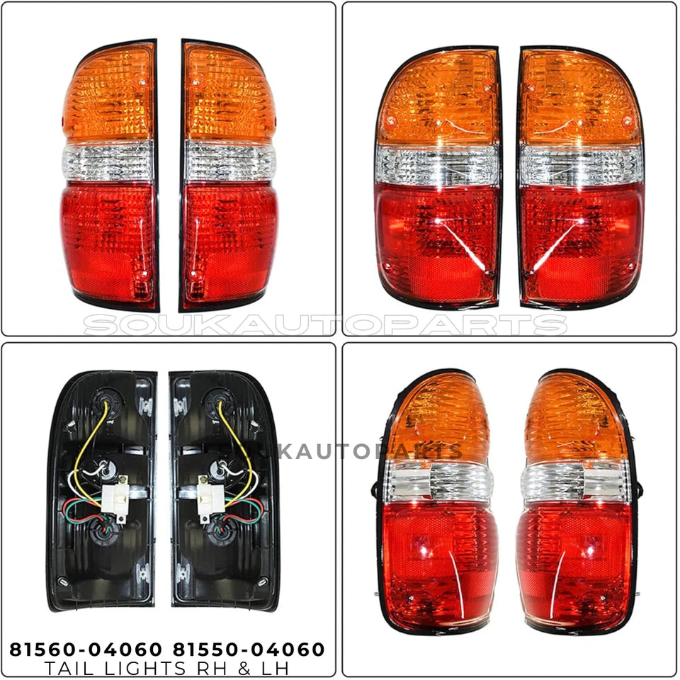 81560-04060 & 81550-04060 TAIL LIGHTS LAMPS W/BULBS For Toyota TACOMA 2001-2004
