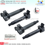 90919-02259 Genuine Toyota IGNITION COIL SET OF 4 Pcs 9091902259 OEM For LAND CRUISER CROWN MAJESTA