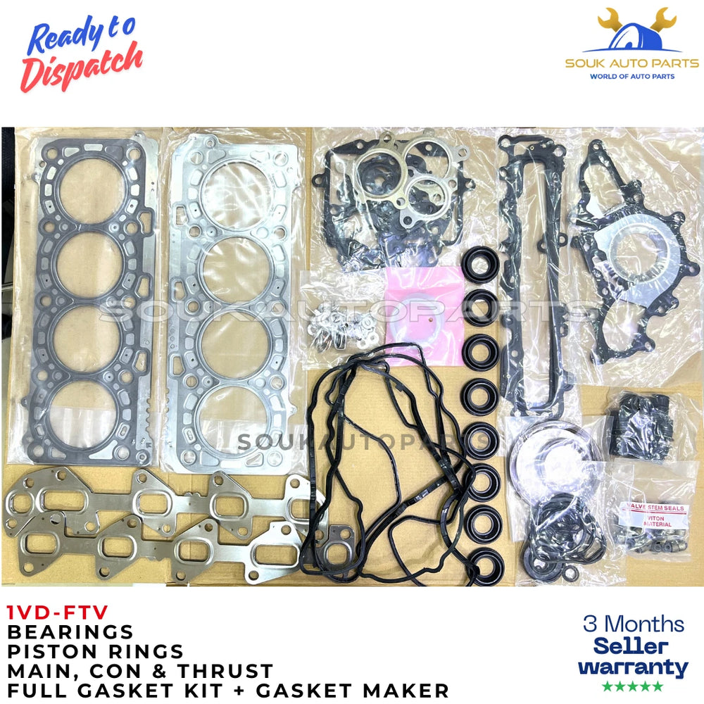 GASKET KIT + PISTON RING + BEARING SET 1VDFTV For Toyota LAND CRUISER 4.5L 07-17