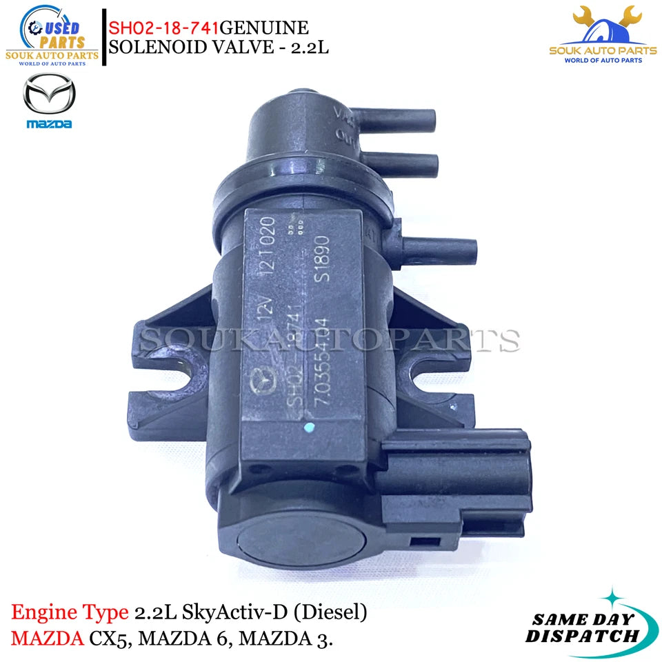 Genuine Mazda SH02-18-741 Solenoid Valve - 2.2L SkyActiv Diesel CX-5/6/3 2012-21