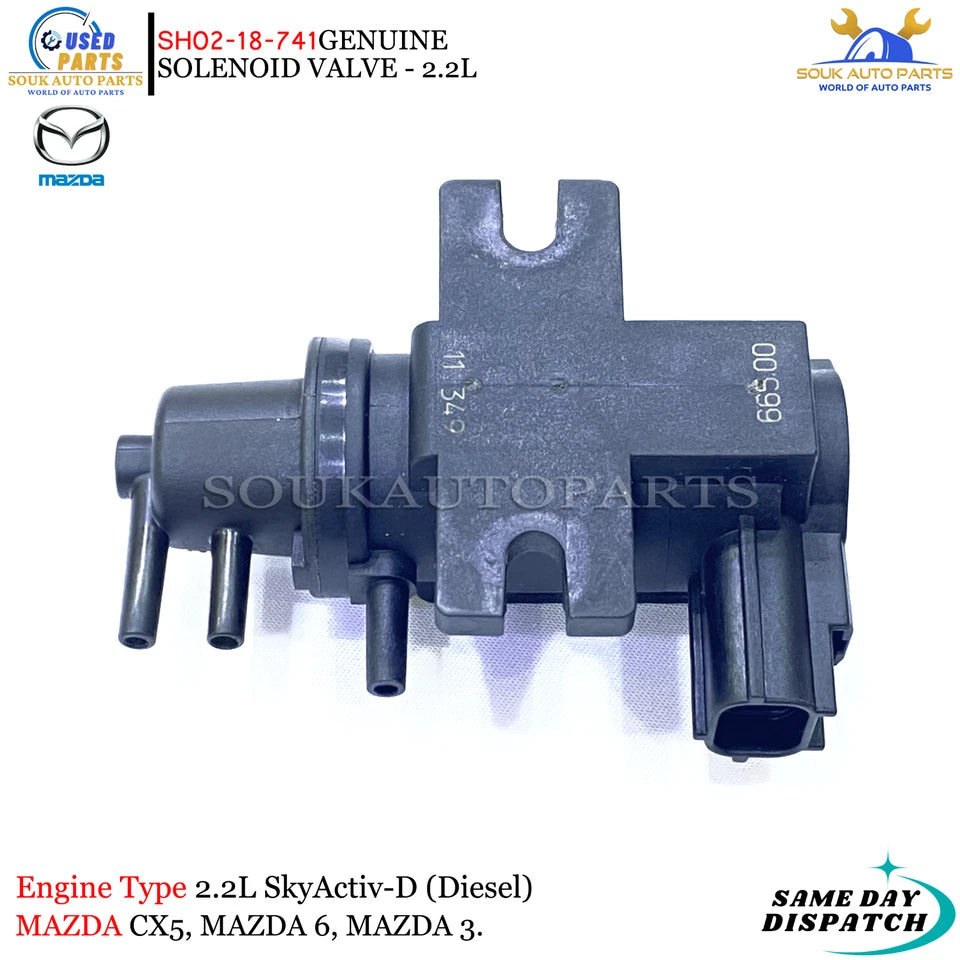 Genuine Mazda SH02-18-741 Solenoid Valve - 2.2L SkyActiv Diesel CX-5/6/3 2012-21