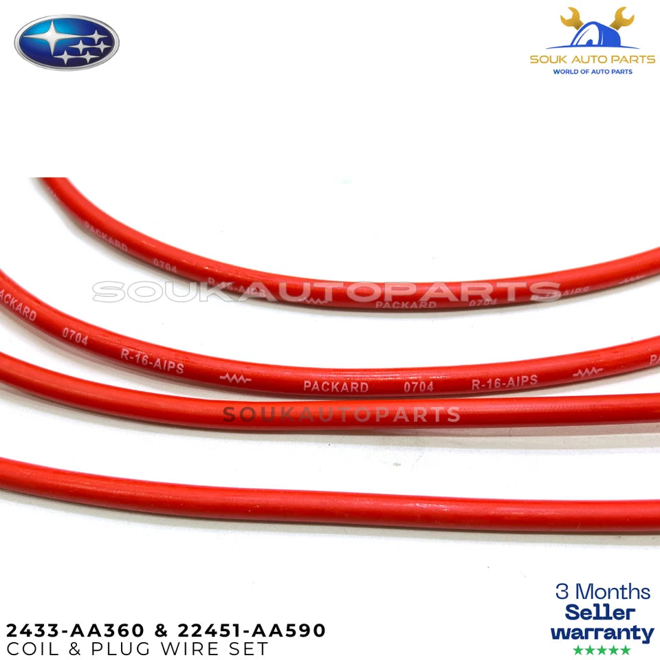 OEM Ignition Coil & Spark Plug Wires for JDM Subaru Impreza WRX STi EJ20K Turbo
