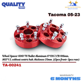 2 PCS PAIR OF REAR WHEEL SPACER W/Aluminium Bullet For Toyota TACOMA 2005-2023