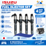 4x Used Genuine Isuzu D-Max 8-98247354-0 295050-1950 4JK1 RZ4E Fuel Injector Set
