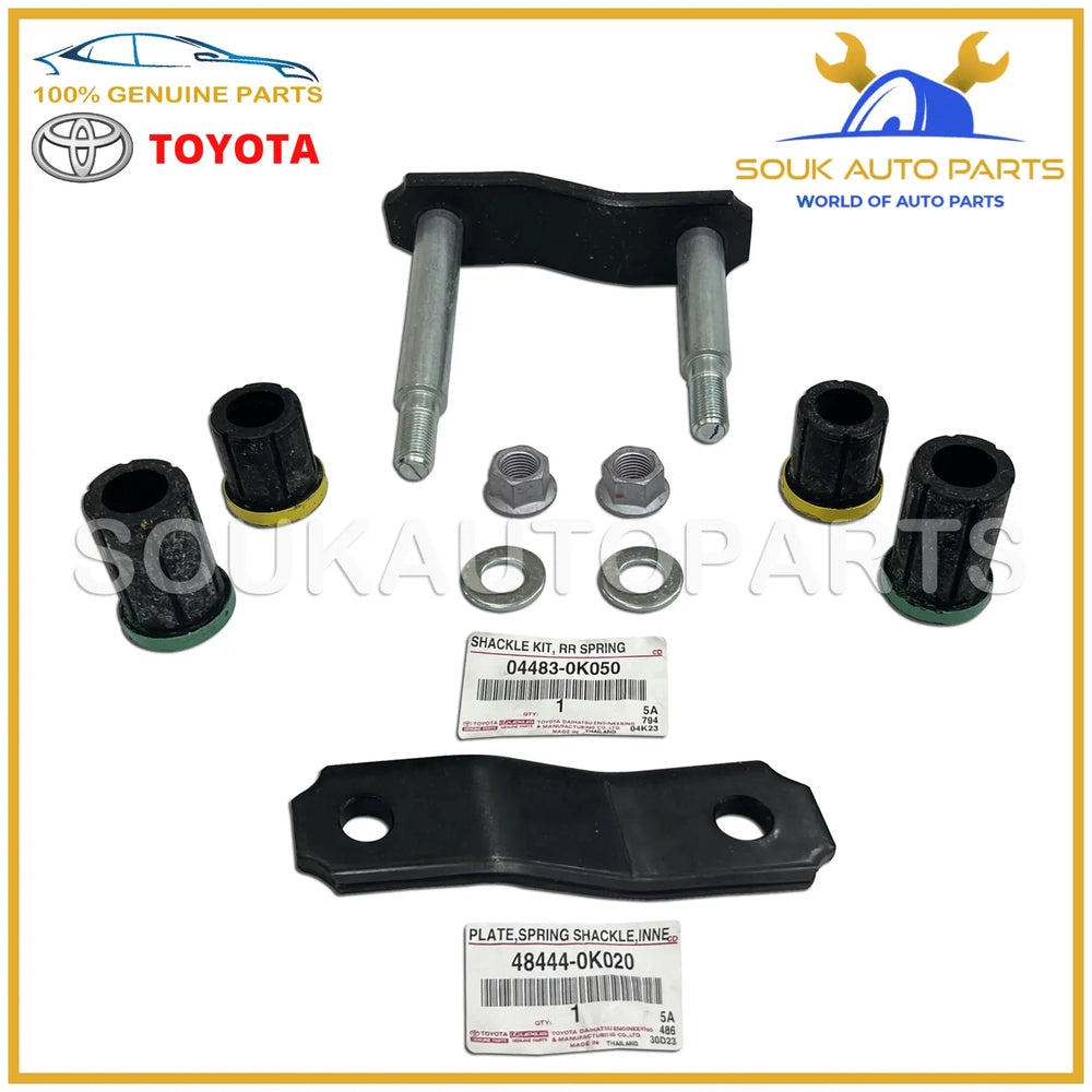 04483-0K050 Genuine Toyota SHACKLE KIT, REAR SPRING 044830K050 OEM