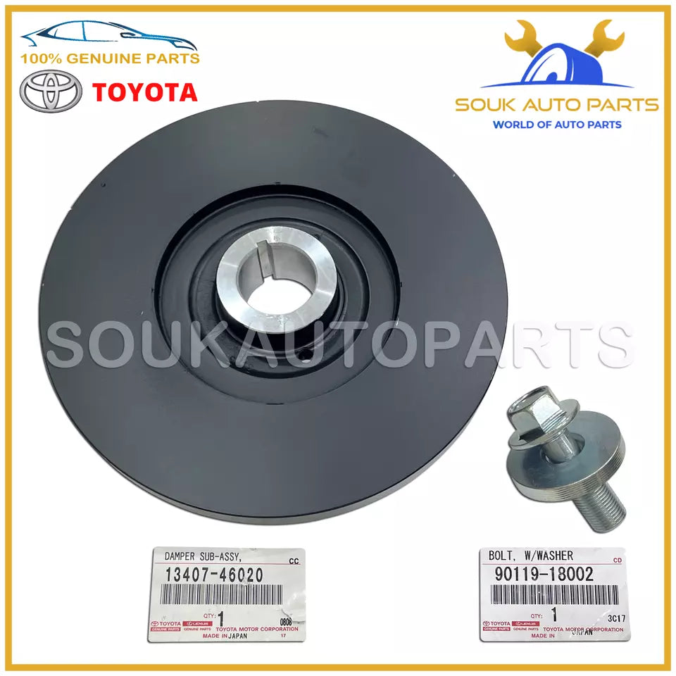 Genuine Toyota ENGINE HARMONIC BALANCER &amp; BOLT W/WASHER 1JZ 2JZ Supra JZA80