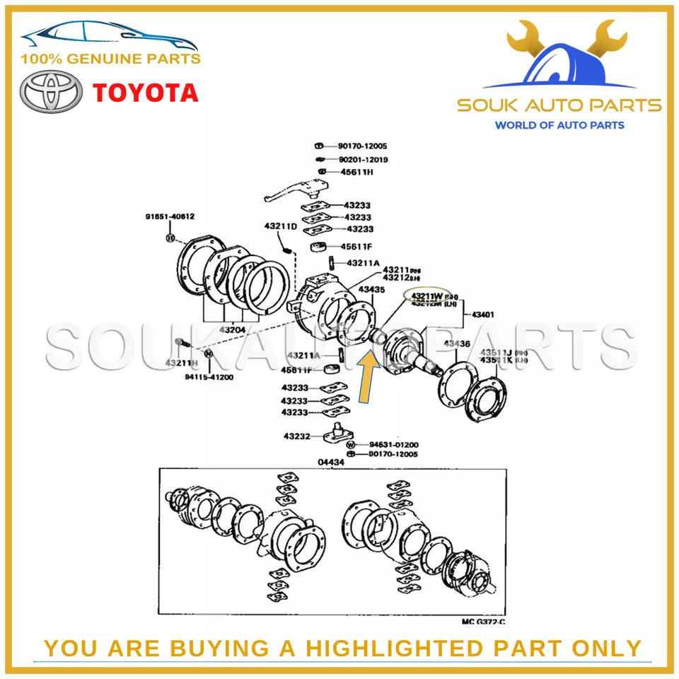 90381-33001 Genuine Toyota BUSH (FOR STEERING KNUCKLE), RH/LH 9038133001 OEM