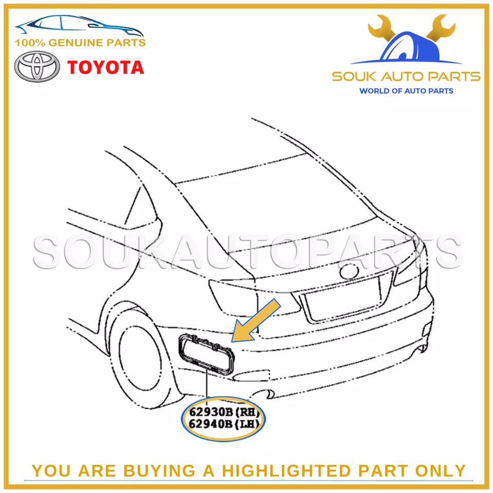 62930-12161 TOYOTA GENUINE QUARTER VENT DUCT ASSY, RH/LH 6293012161 OEM