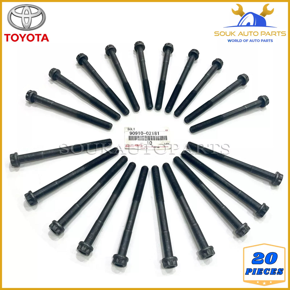 90910-02181 Genuine Toyota CYLINDER HEAD BOLT SET 20 PCS 2UZ-FE 4RUNNER