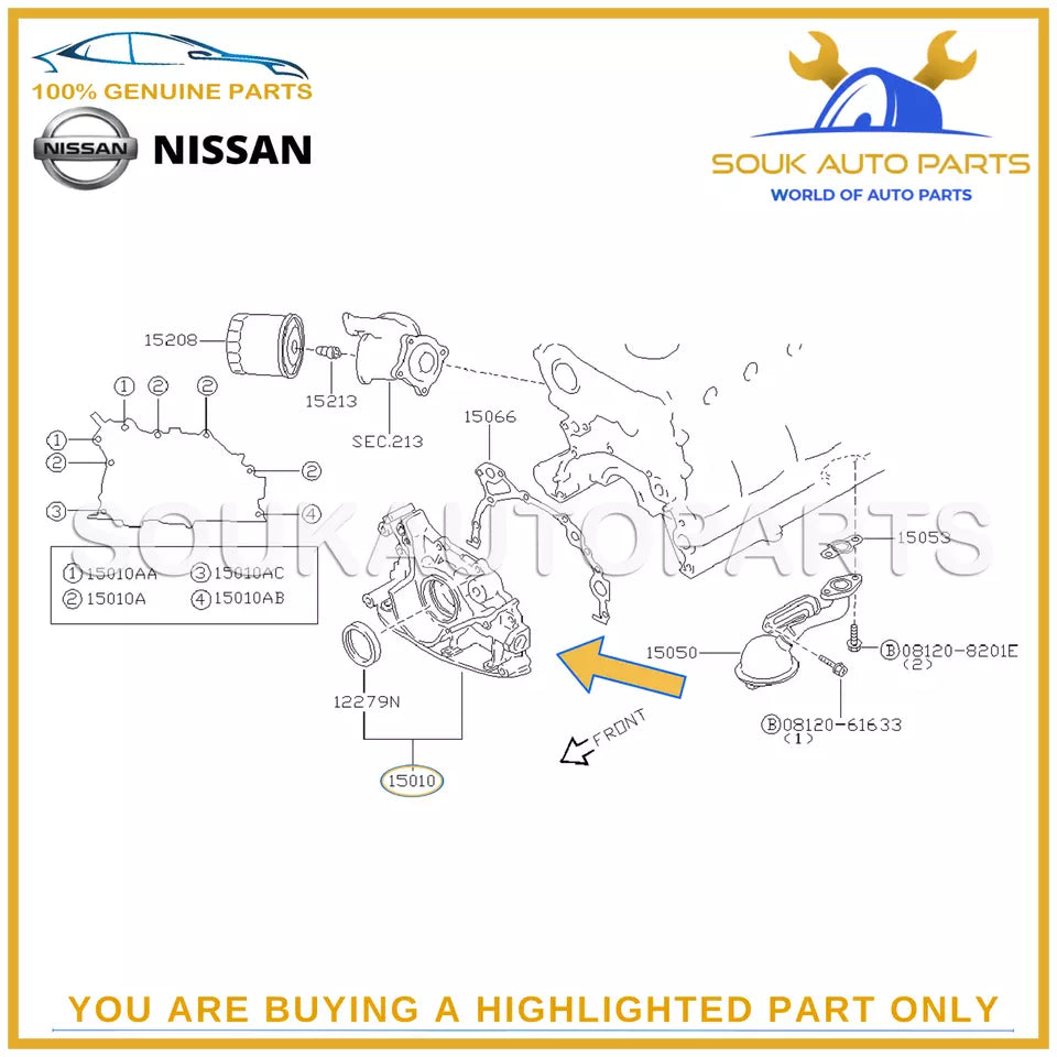 15010-24U01 Genuine Nissan OIL PUMP For RB25DET RB26DETT 1501024U01 OEM SKYLINE