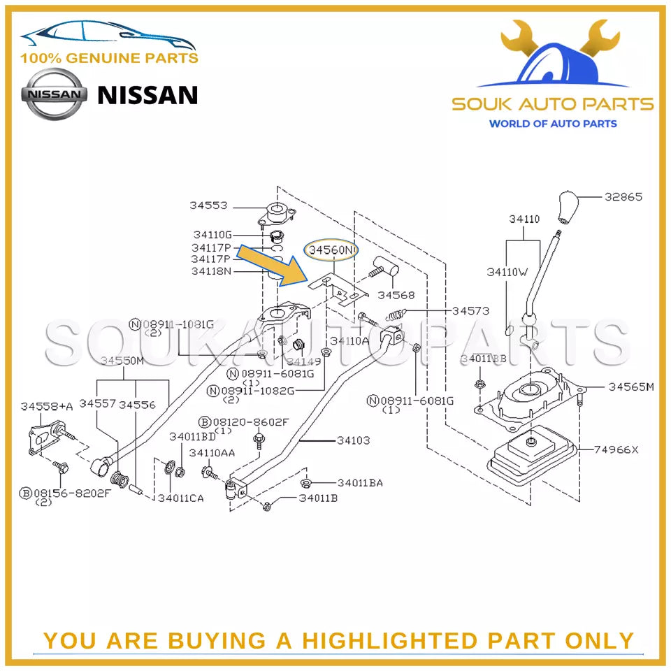 34560-5M400 Genuine Nissan BRACKET ASSY-HOLDER RUBBER 345605M400 OEM