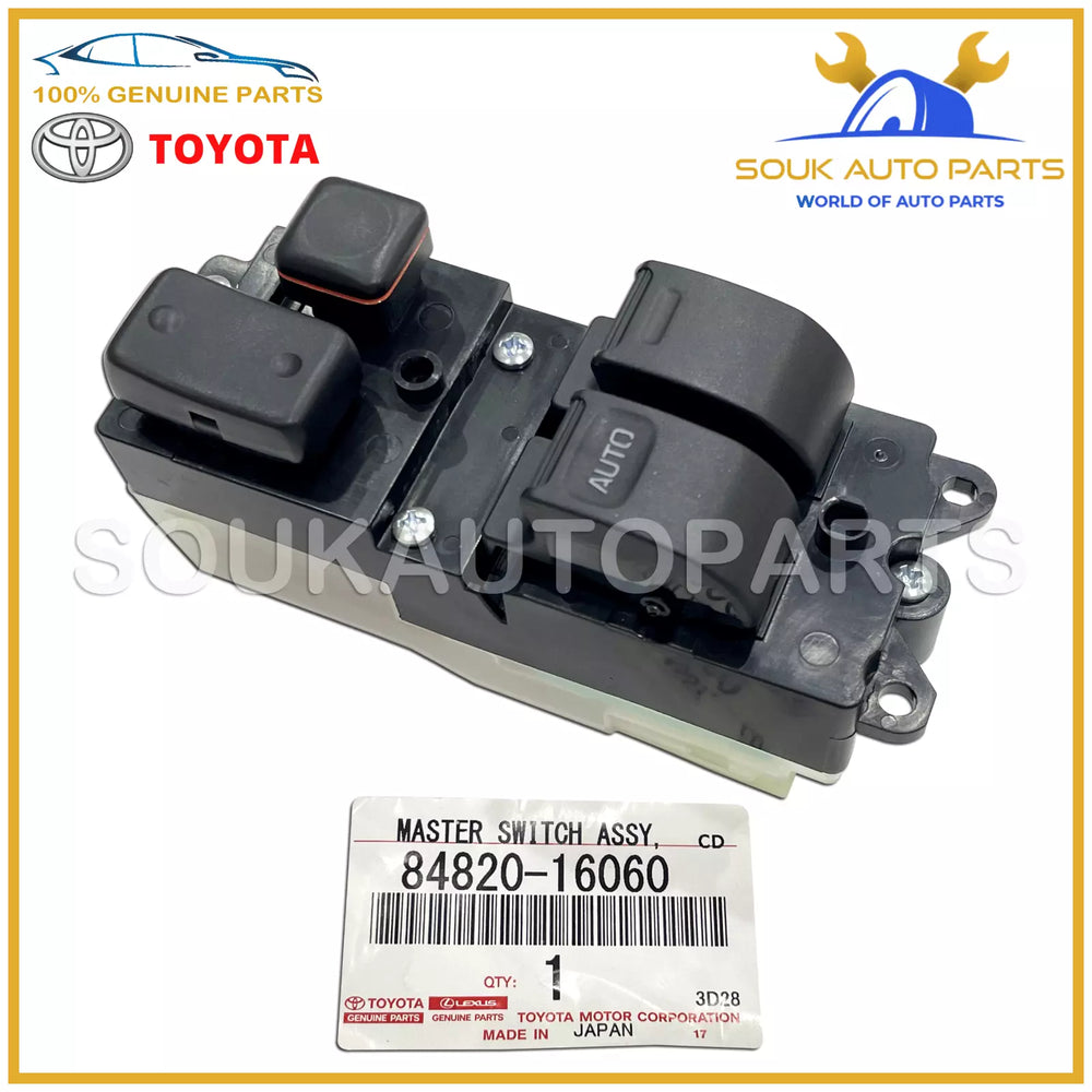 84820-16060 Genuine Toyota MASTER SWITCH ASSY, POWER WINDOW REGULATOR 8482016060