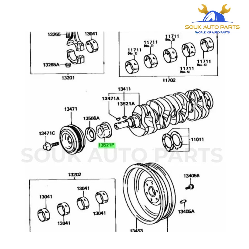 13521-74040 TOYOTA GENUINE CRANKSHAFT TIMING PULLEY 1352174040 OEM
