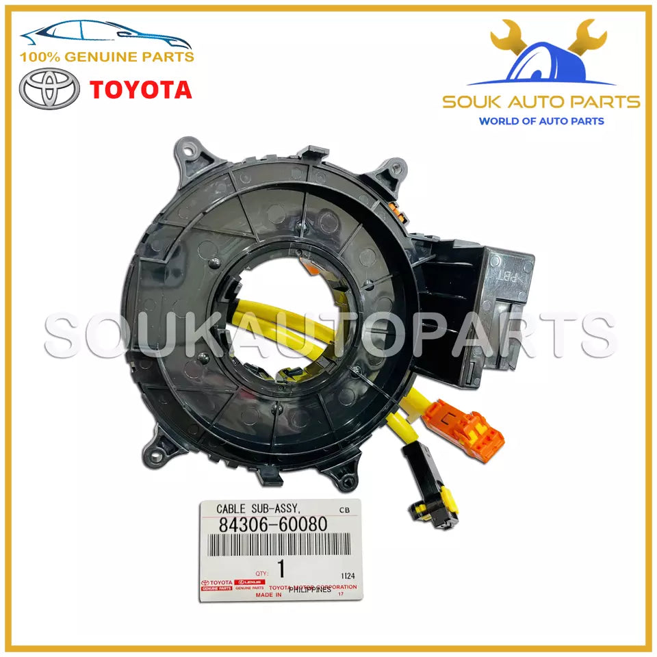 84306-60080 Genuine Toyota CABLE SUB-ASSY, SPIRAL 8430660080 OEM