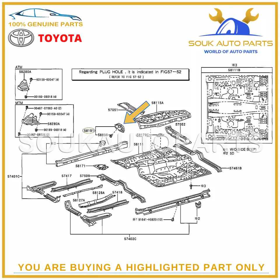 58190-60080 Genuine Toyota FRONT FLOOR FOOTREST 5819060080 OEM PRADO LEXUS GX470