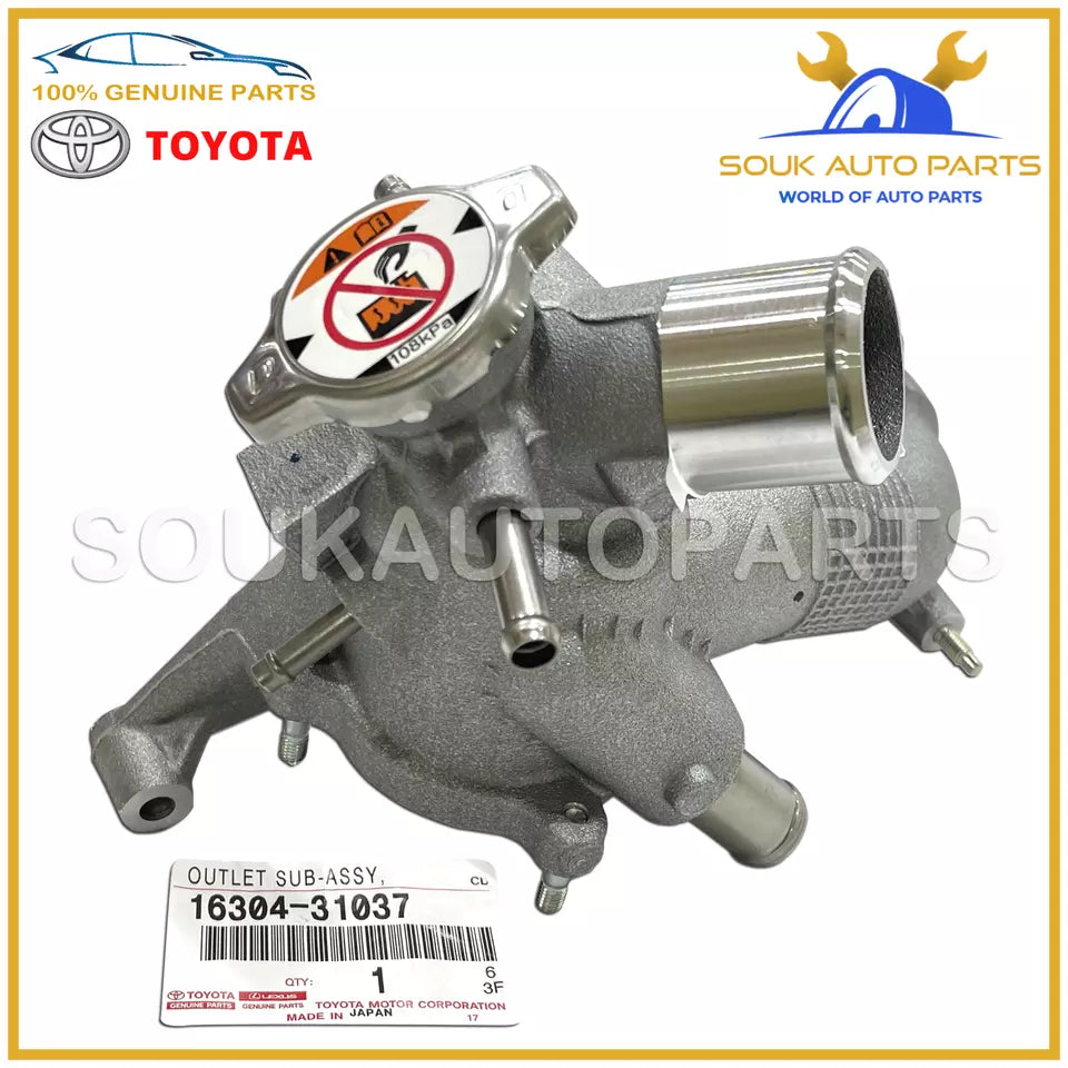 16304-31037 Genuine Toyota OUTLET SUB-ASSY, WATER 1630431037 OEM