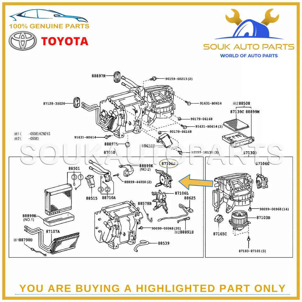 87106-35120 Genuine Toyota SERVO SUB-ASSY, DAMPER (FOR MODE) 8710635120 OEM