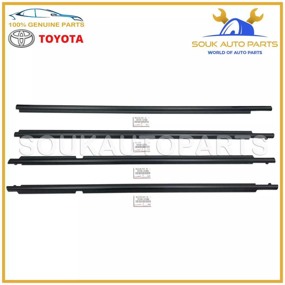 Genuine Toyota FRONT &amp; REAR DOOR BELT MOULDING WEATHERSTRIP SET Corolla 09-12
