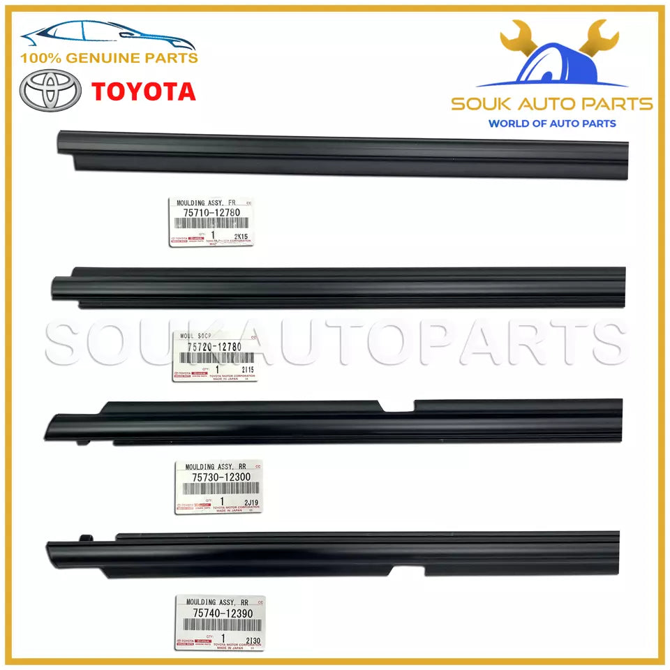 Genuine Toyota FRONT &amp; REAR DOOR BELT MOULDING WEATHERSTRIP SET Corolla 09-12