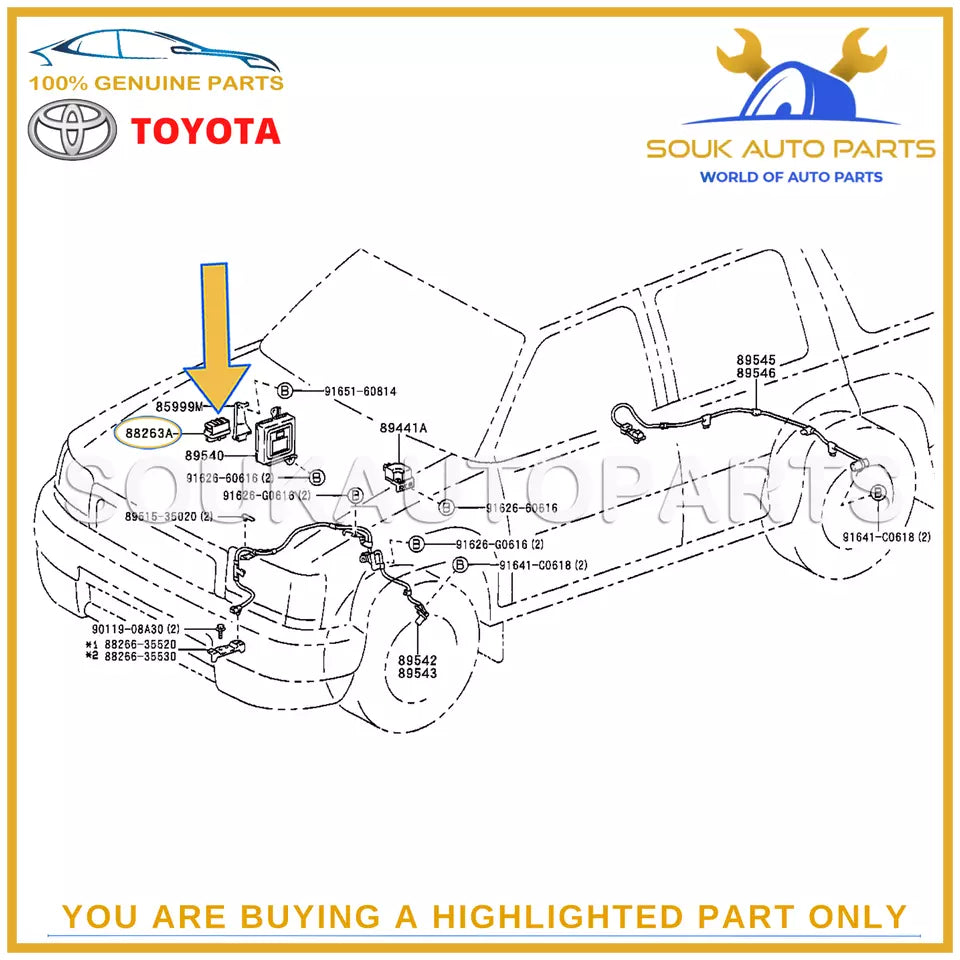 88263-24020 Genuine Toyota RELAY ASSY, STARTER 8826324020 OEM