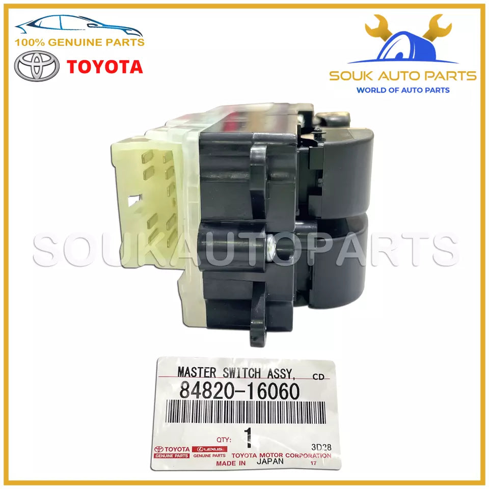 84820-16060 Genuine Toyota MASTER SWITCH ASSY, POWER WINDOW REGULATOR 8482016060