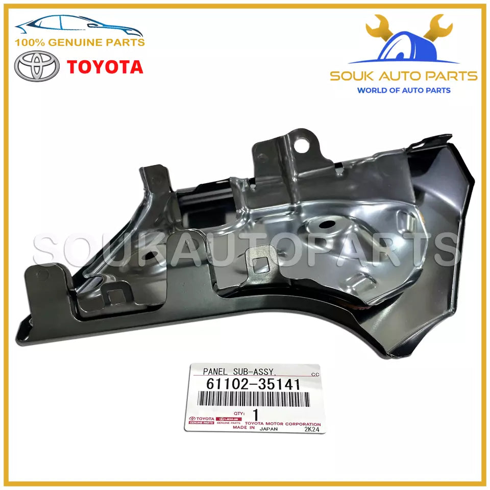 61102-35141 Genuine Toyota PANEL, FRONT FENDER SIDE, UPPER LH 6110235141 OEM