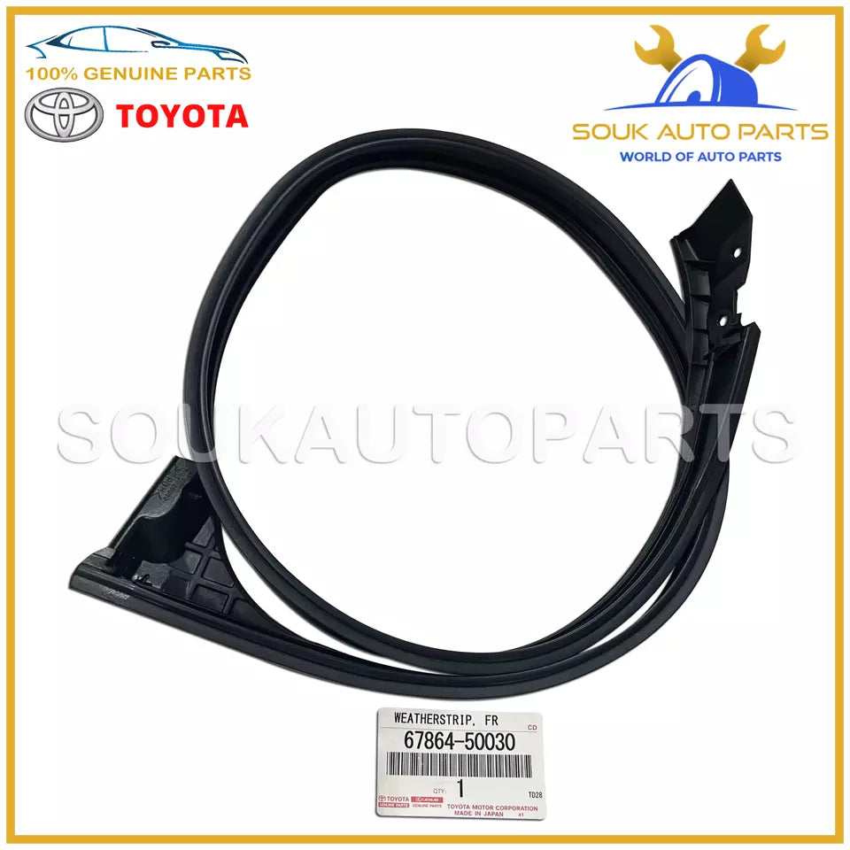 67864-50030 Genuine Toyota WEATHERSTRIP, FRONT DOOR, UPPER, LH 6786450030 OEM