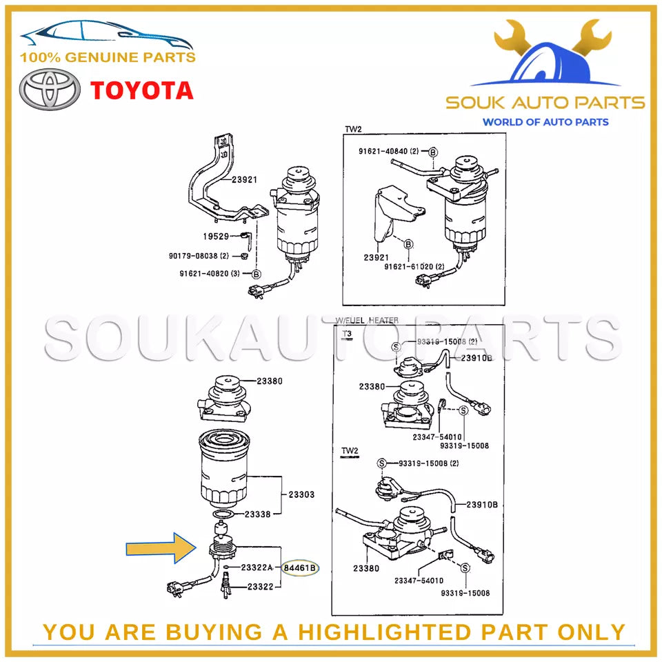 84461-60040 Genuine Toyota SWITCH, LEVEL WARNING 8446160040 OEM
