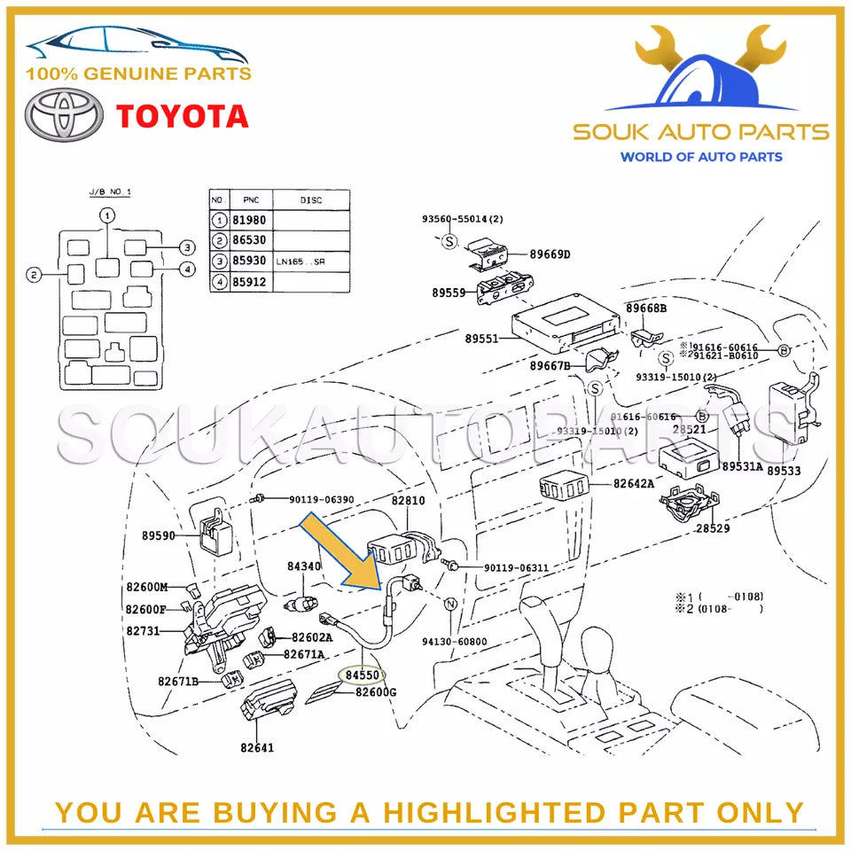 84550-34010 Genuine Toyota PARKING BRAKE SWITCH ASSY 8455034010 OEM