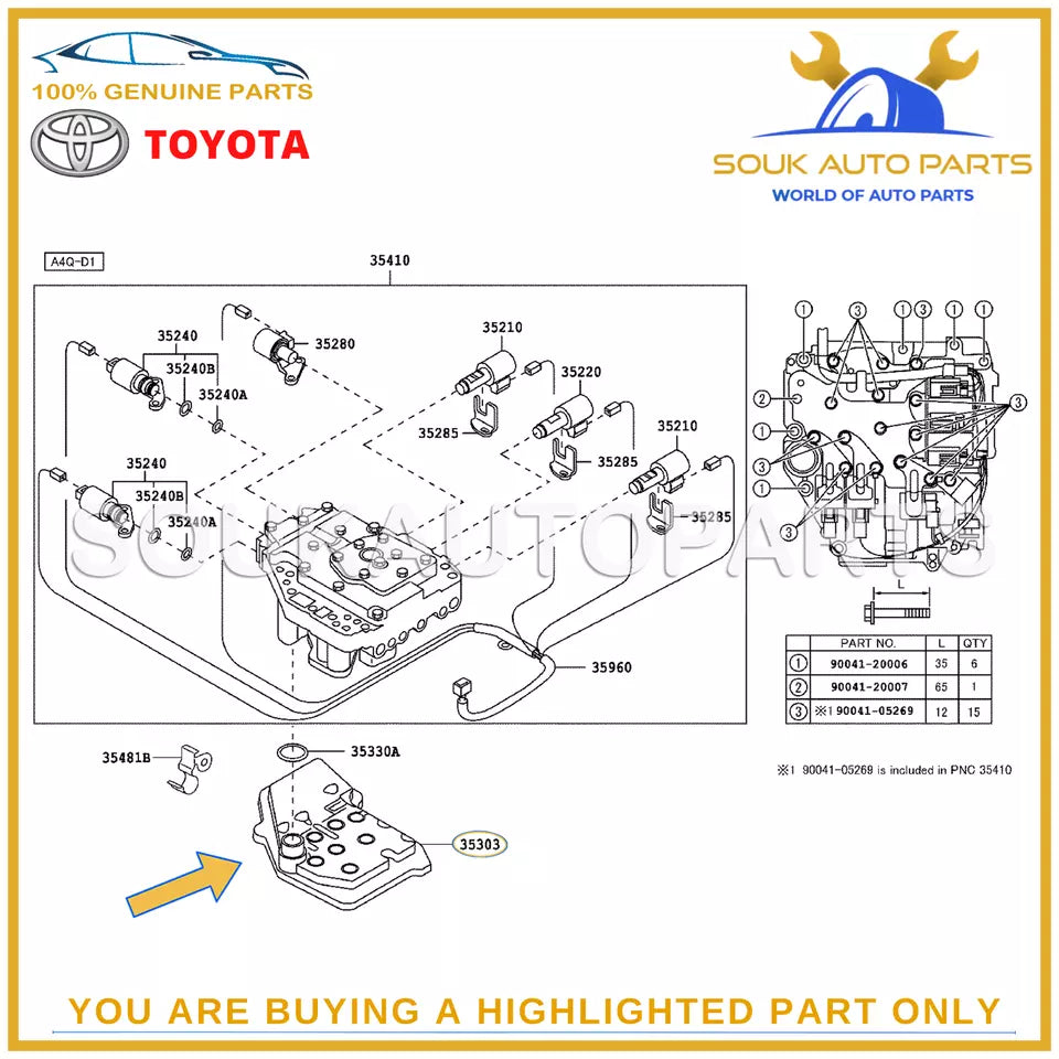35303-97501 Genuine Toyota STRAINER SUB-ASSY, OIL 3530397501 OEM