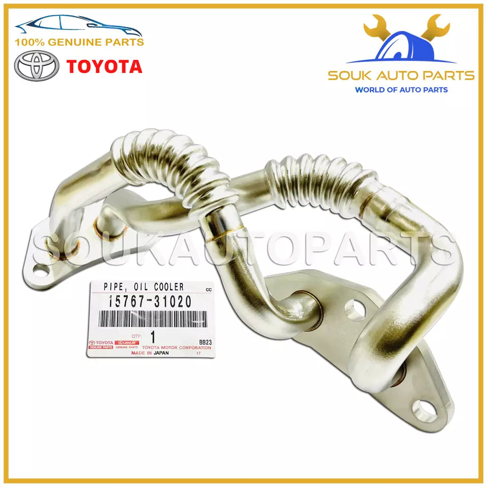15767-31020 Genuine Toyota ENGINE OIL COOLER PIPE WITH GASKETS 1576731020 OEM