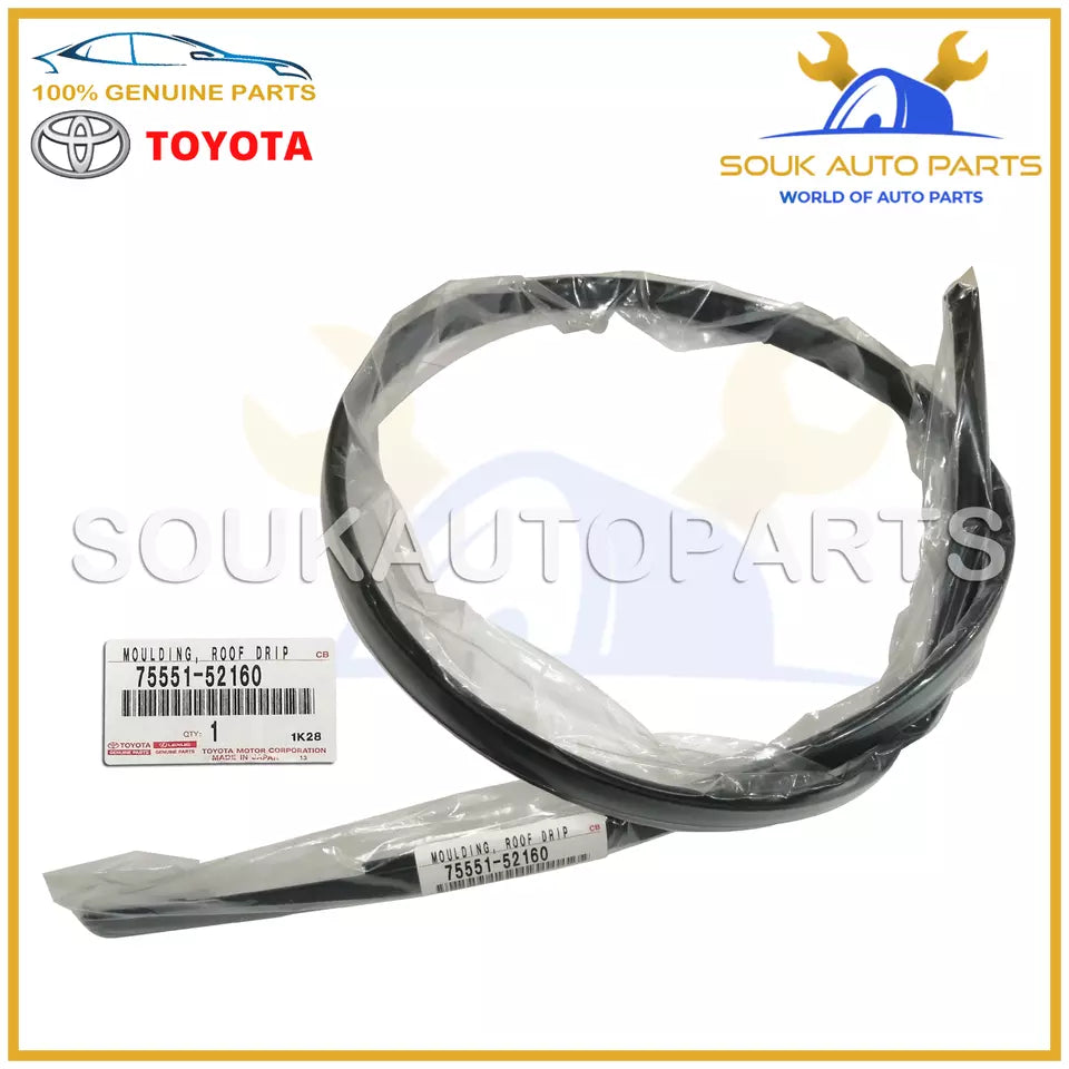 75551-52160 GENUINE TOYOTA ROOF DRIP SIDE FINISH MOULDING, RH 7555152160 OEM