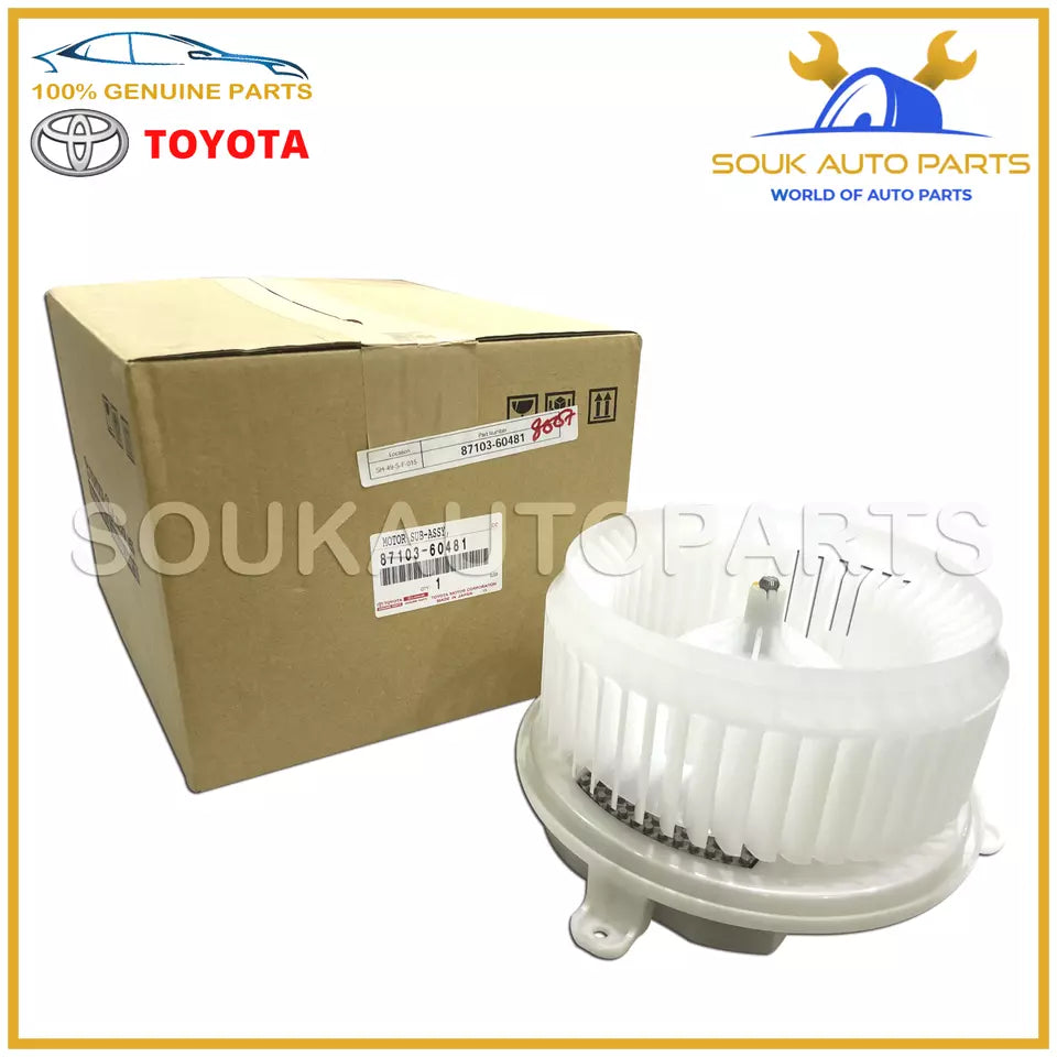 87103-60481 Genuine Toyota MOTOR SUB-ASSY, BLOWER W/FAN 8710360481 OEM