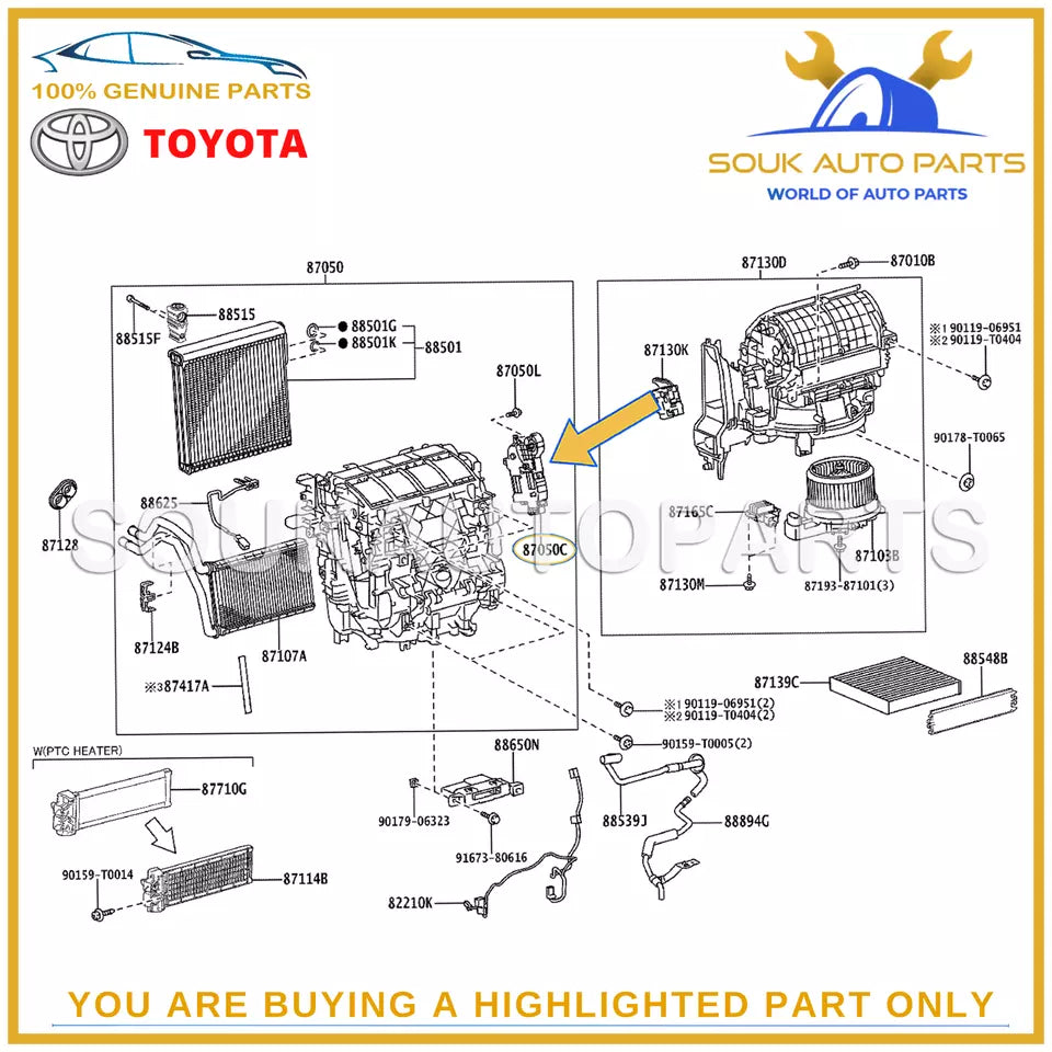 87106-0K210 Genuine Toyota DAMPER SERVO AIR CONDITIONER RADIATOR NO.1 871060K210