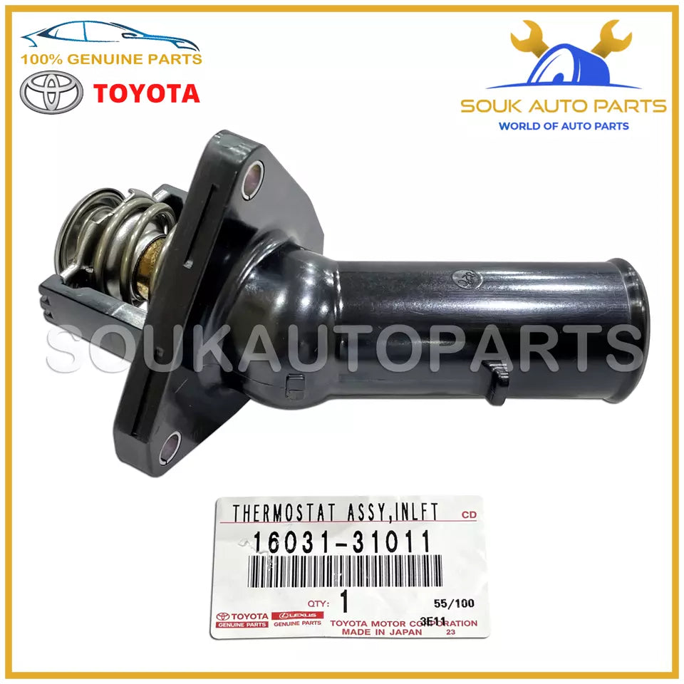 16031-31011 Genuine Toyota WATER INLET SUB-ASSY, w/THERMOSTAT 1603131011 OEM