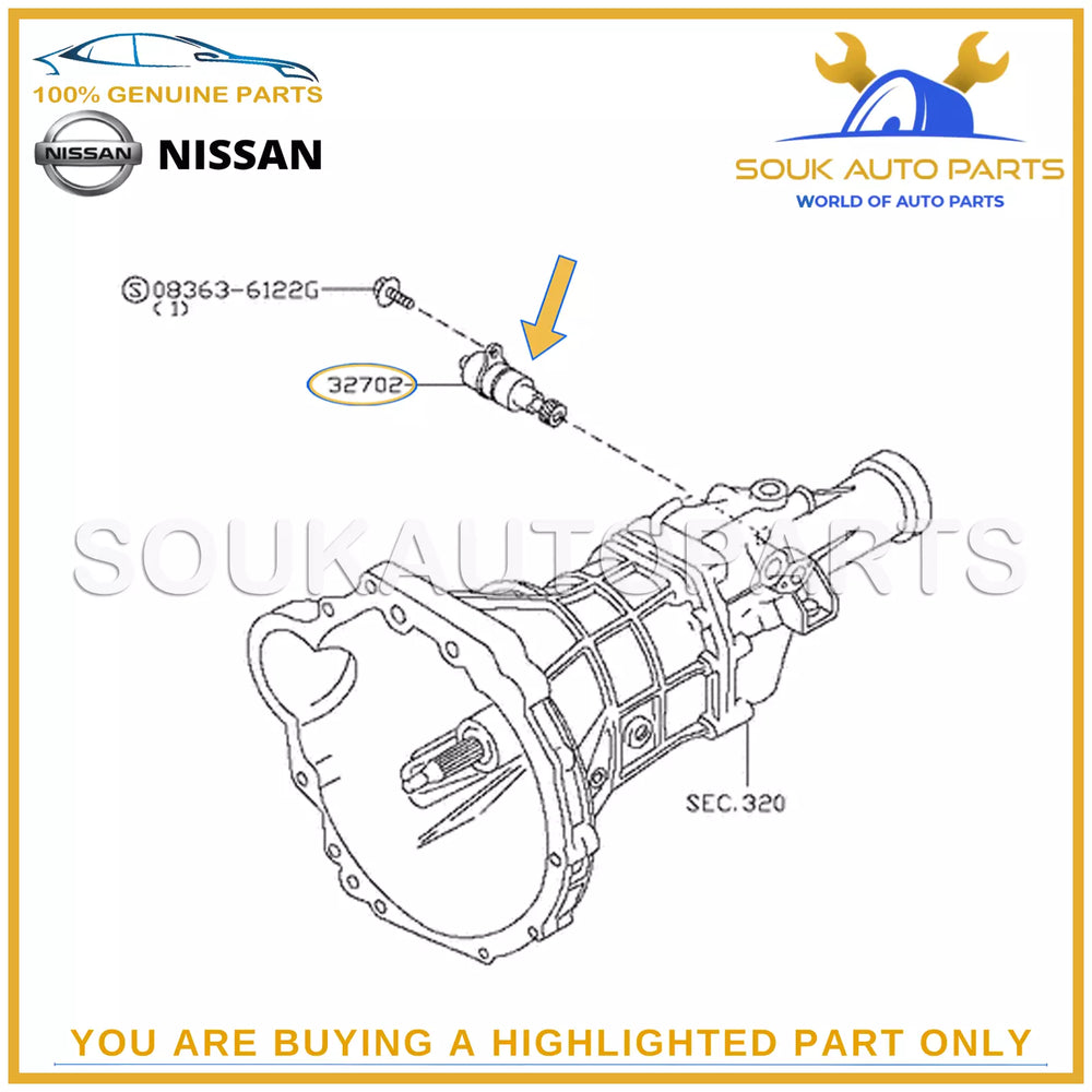 32702-VZ21B Genuine Nissan PINION ASSY SPEEDOMETER 32702VZ21B OEM