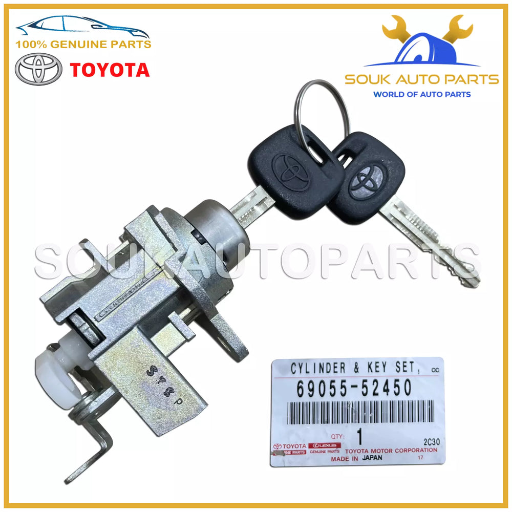 69055-52450 Genuine Toyota BACK DOOR LOCK CYLINDER &amp; KEY SET 6905552450 YARIS